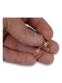 Or rose 14 carats 585 vintage d'origine, boucles d'oreilles coeur ancien ven090