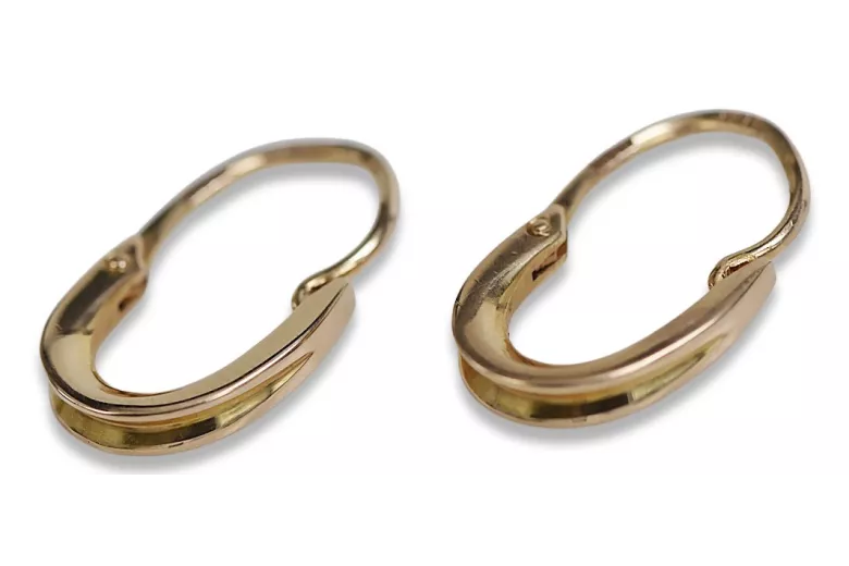 Eleganckie Vintage Hoops Kolczyki z Różowego Złota 14k 585 Bez Kamieni ven095