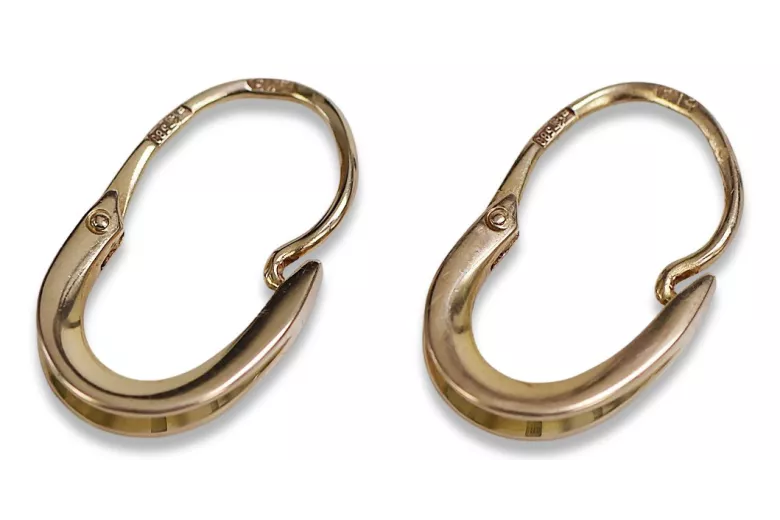 Eleganckie Vintage Hoops Kolczyki z Różowego Złota 14k 585 Bez Kamieni ven095