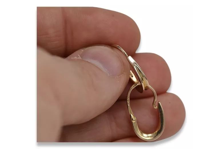 Винтажные серьги-кольца из розового золота 14 карат без вставок ven095