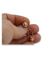 Vintage rose pink 14k 585 gold  Vintage ball earrings ven178