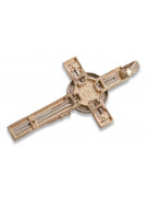 "Klasyczny katolicki krzyż z 14k czerwonym złotem w stylu vintage" ctc049r