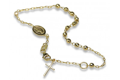 Italian 14k 585 gold rosary "Dol Gab" bracelet rbc001y