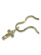 Итальянский желтый 14-ти 14-ти золотой католический крест и змеиная цепочка ctc025yw&cc020y