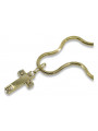 Galben 14k aur catolic cruce șarpe lanț ctc025yw&cc020y