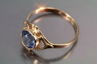 Vintage rose 14k 585 gold Alexandrite Ruby Emerald Sapphire Zircon ring  vrc373