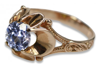 Vintage Rose Gold Ring 14K Alexandrite Ruby Emerald Sapphire Zircon 585 vrc377