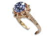 Russian Soviet Silver Rose Gold Plated Ring 925 Alexandrite Ruby Emerald Sapphire Zircon vrc045rp