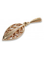 "Ornements Anciens en Or Rose 14 Carats 585, Pendentif Feuille Sans Pierres" vpn081