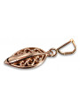 "Ornements Anciens en Or Rose 14 Carats 585, Pendentif Feuille Sans Pierres" vpn081