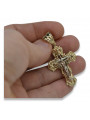 Italienisches 14K Gelb- & Weißgold Vintage Rose Orthodoxes Kreuz oc008yw