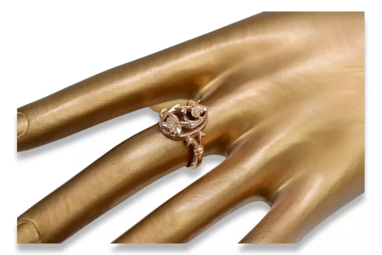 Russian Soviet rose pink 14k 585 gold Vintage ring vrn070