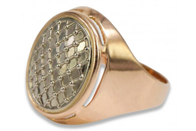 Страхотен 14k розово златен пръстен без инкрустирани камъни, стил Винтидж vrn177