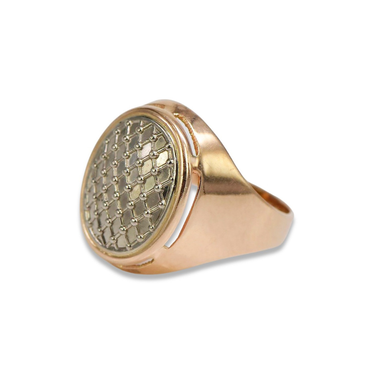 Radziecki 14k 585 złoty Rosyjski pierścionek z różowego złota vrn177