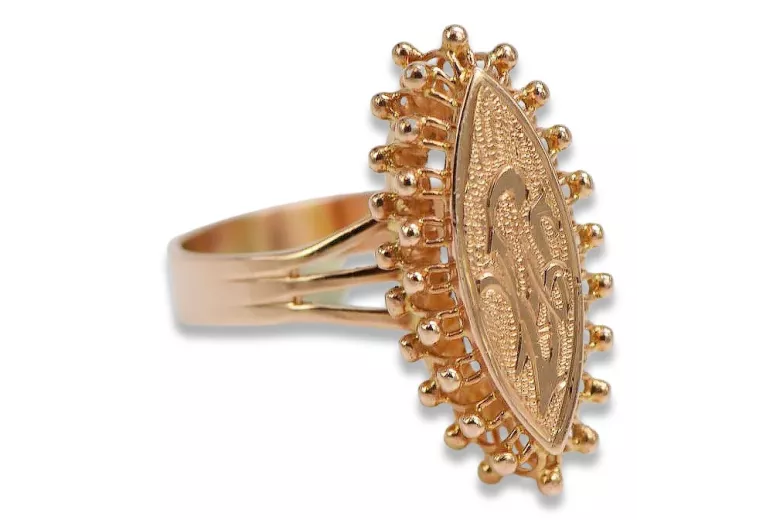 Russian Soviet rose pink 14k 585 gold Vintage ring vrn120