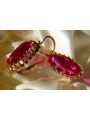 Vintage rose pink 14k 585 gold earrings vec047 alexandrite ruby emerald sapphire ...