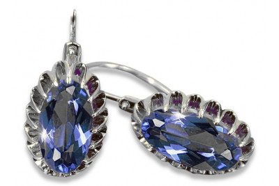  Silver 925 Alexandrite Ruby Emerald Sapphire Aquamarine Zircon ... earrings vec064s