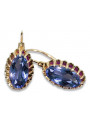 Vintage silver rose gold plated 925 Alexandrite Ruby Emerald Sapphire Aquamarine Zircon ... earrings vec064rp