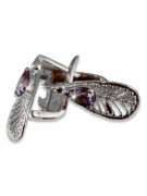 copy of Vintage silver rose gold plated 925 Alexandrite Ruby Emerald Sapphire Aquamarine Zircon ... earrings vec067sgp