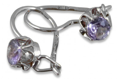 Vintage silver rose gold plated 925 Alexandrite Ruby Emerald Sapphire Aquamarine Zircon ... earrings vec069sgp