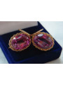 Vintage kolczyki z 14k 585 różowego złota vec007 aleksandryt rubin szmaragd szafir ...
