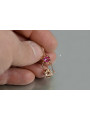 Vintage rose pink 14k 585 gold earrings vec013 alexandrite ruby emerald sapphire ...