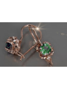 Vintage rose pink 14k 585 gold earrings vec035 alexandrite ruby emerald sapphire ...