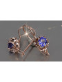 Vintage rose pink 14k 585 gold earrings vec035 alexandrite ruby emerald sapphire ...
