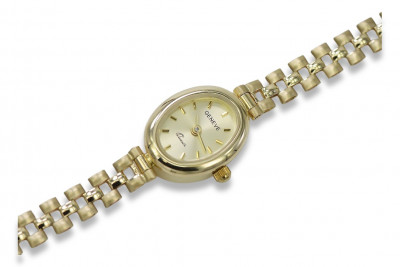 Италиански жълт 14k злато 585 дама Geneve часовник lw037y