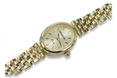Италиански жълт 14k злато 585 дама Geneve часовник lw031y