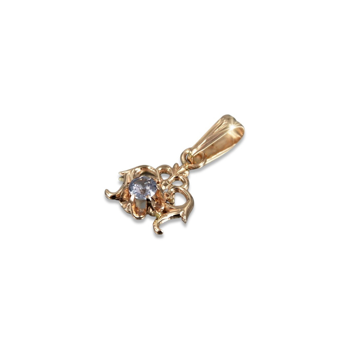 Vintage rose 14k 585 gold alexandrite ruby emerald sapphire zircon ... pendant vpc004