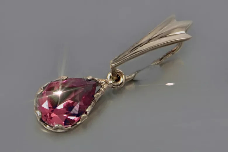 Vintage rose 14k 585 gold alexandrite ruby emerald sapphire zircon ... pendant vpc012
