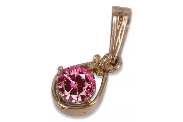 Vintage rose 14k 585 gold alexandrite ruby emerald sapphire zircon ... pendant vpc017
