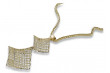 Italian 14k gold modern pendant & Spiga chain cpn001yw&cc036y