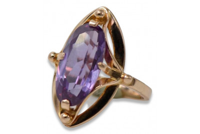 Bague Russe Soviétique Rose Or 14K Alexandrite Rubis Émeraude Saphir Zircon 585 vrc047