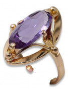 Russie soviétique rose 14k 585 or Alexandrite rubis émeraude saphir Zircon bague vrc004