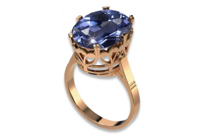Vintage Rose Gold Ring 14K Alexandrite Ruby Emerald Sapphire Zircon 585 vrc130