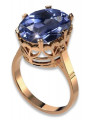 Vintage pierścionek czerwone różowe złoto srebro pozłacane 925 z Aleksandrytem Rubinem Szafirem Szmaragdem Cyrkonią vrc130rp