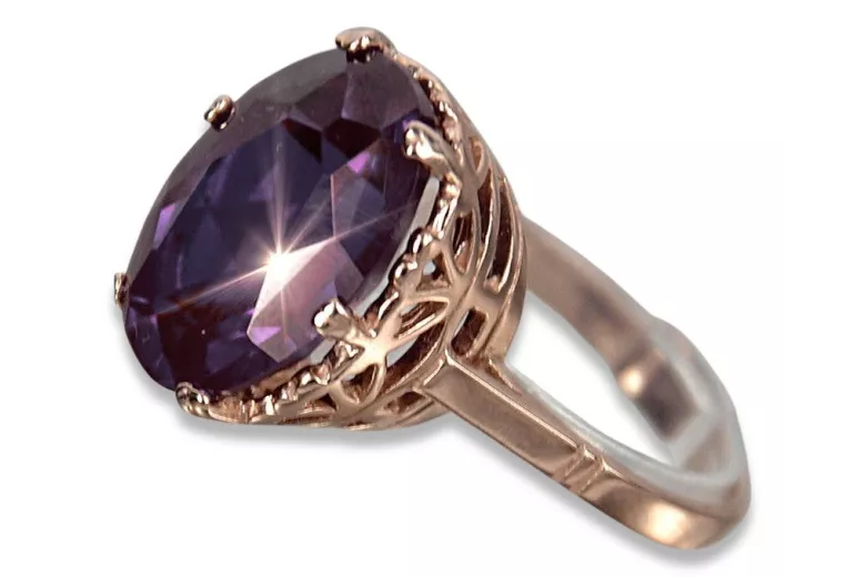 Russian Soviet rose 14k 585 gold Alexandrite Ruby Emerald Sapphire Zircon ring  vrc130