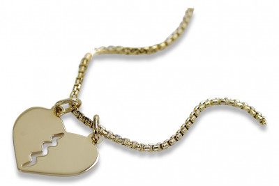 Italian 14k gold lovers heart pendant with snake chain cpn031y&cc078yw