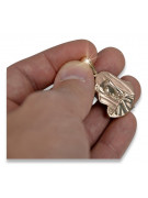 "14K Rose Gold Mary Medallion Icon Pendant Jewelry" pm003r