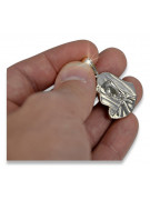 "14K White Gold Religious Mary Icon Medallion Pendant" pm003w