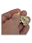 Galben italian 14k 585 de aur Mary medalion pictograma pandantiv pm003y