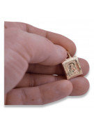 Medalion ikony Maryi z czerwonego złota 14k 585 pm001r