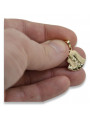 Galben italian 14k 585 de aur Mary medalion pictograma pandantiv pm004y