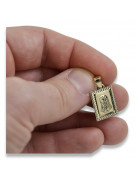 Italian yellow 14k 585 gold Mary medallion icon pendant pm002y