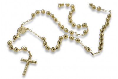 Italian yellow 14k 585 gold rosary chain rcc012y