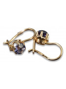 Vintage rose pink 14k 585 gold earrings vec019 alexandrite ruby emerald sapphire ...
