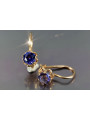 Vintage rose pink 14k 585 gold earrings vec019 alexandrite ruby emerald sapphire ...
