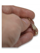 "No-Stone Vintage Leaf Earrings in 14K 585 Rose Pink Gold" ven107